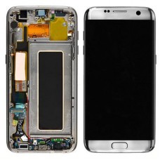 Samsung Galaxy S7 Edge - Original LCD Display and Touch Screen Digitizer Assembly with Frame Replacement Repair Parts - Silver